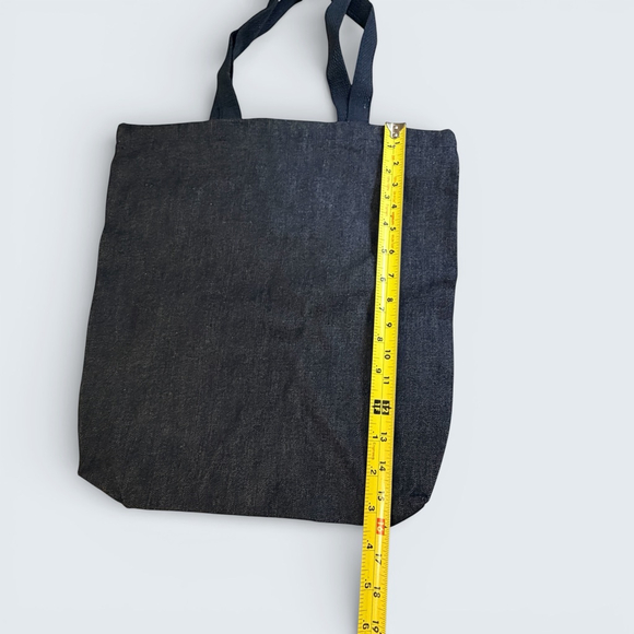 Dark Denim Tote Bag Reusable Shopping Bag Casual Everyday Carry Boho Unbranded - Picture 2 of 6